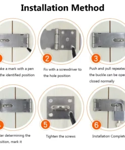 Alternative view of Stainless Steel 90-Degree Padlock Hasp for Shed Gate Latch