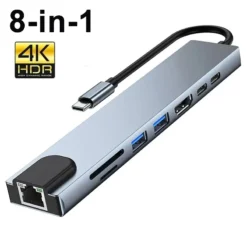 8-in-1 USB C Hub with 4K HDMI Output, 3 USB 3.0 Ports for MacBook Air and iPad Pro