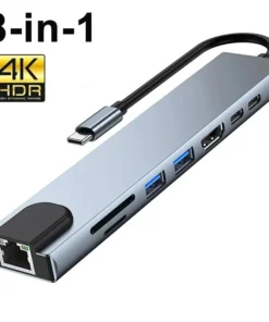 8 in1 USB C HUB 3.0 Type C Splitter 4K Docking Station Laptop Adapter PD SD TF For Macbook Air M1 iPad Pro RJ45 HDMI-Compatible