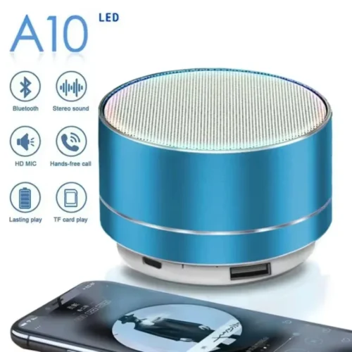 Alternative view of A10 Mini Portable Bluetooth Speaker - 10M Range, Steel Subwoofer for Laptops and Phones, Ideal for Outdoor Use