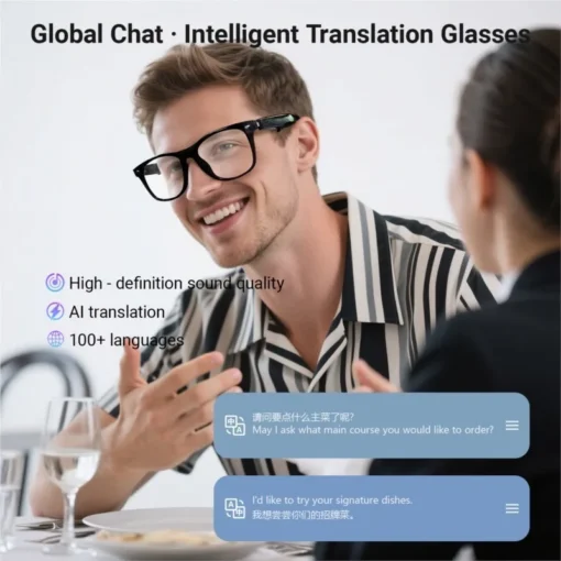 Smart Glasses with AI Translation in 100+ Languages and Bluetooth for Travelers - Image 3
