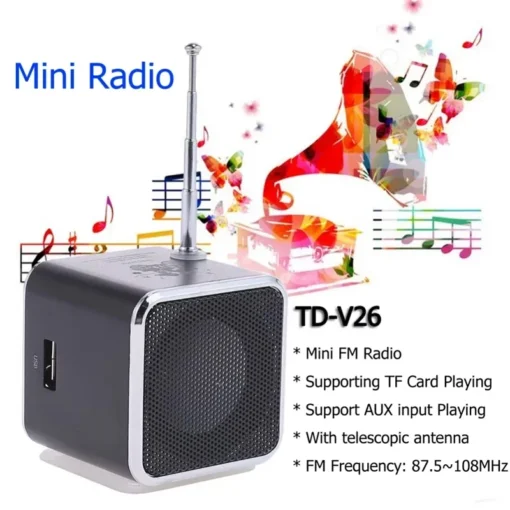 Portable Mini Bluetooth Speaker with FM Radio and AUX Input for Outdoor Use - Image 5