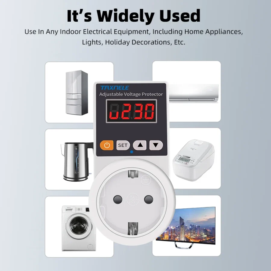 Automatic Voltage Protector Socket AC 220V Adjustable 16A Power Surge Protector EU Plug Socket Voltage Safe Refrigerator Protect - Image 5