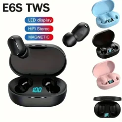 E6S Wireless Bluetooth Earphones with Noise Cancelling and Microphone for Xiaomi Redmi Smartphones