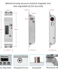 Alternative view of DC12V Fail Safe Electric Drop Bolt Lock for Gate Access Control