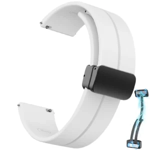 Silicone Sport Strap with Magnetic Buckle for Samsung Galaxy Watch 6/4/5 Pro/Classic and Huawei GT 2/2e/3