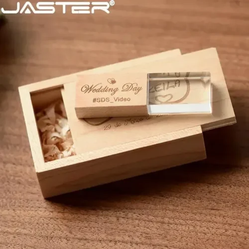 JASTER Wooden USB Flash Drive - 4GB to 64GB Thumb Drive for Wedding Gifts