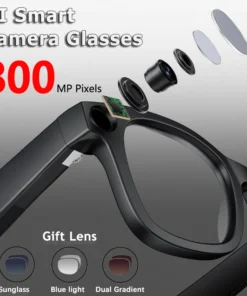 4K Smart Bluetooth AI Glasses 800W Pixel Shooting Music Play Call Intelligent Translate Voice Assistant Waterproof Smart Glasses