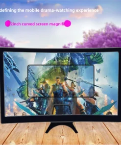 Technology Curved Screen Mobile Phone Screen Amplifier, 3D High-definition Magnifying Glass, Acrylic Lens, Lazy Person Stand