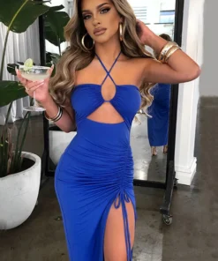Alternative view of Elegant Sleeveless Bodycon Midi Dress for Women - Backless Nightclub Party Dress