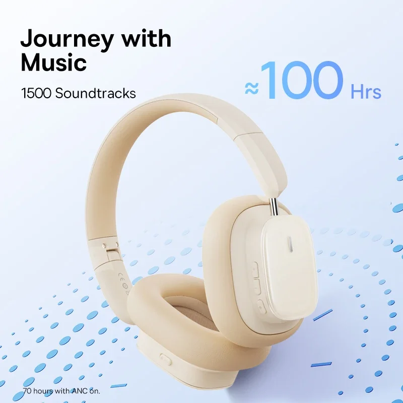 Baseus Bowie H1i Wireless Headphones Bluetooth 5.3 Active Noise Cancellation Headsets Overhead Hi-res Spatial Audio Headphone - Image 6
