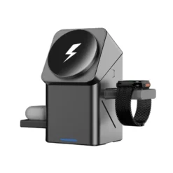 Alternative view of 3 in 1 Wireless Charger with Rotating Magic Magnetic Dock for iPhone, Apple Watch, and AirPods