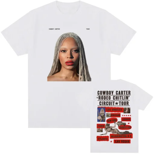 Beyoncé T-shirt featuring Cowboy Carter design, short sleeve and loose fit for women - Image 6