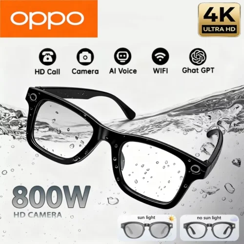 OPPO 4K HD AI Smart Glasses Photochromic Multifunction Bluetooth Calling Photo ChatGPT Music Control Translation Sunglasses NEW