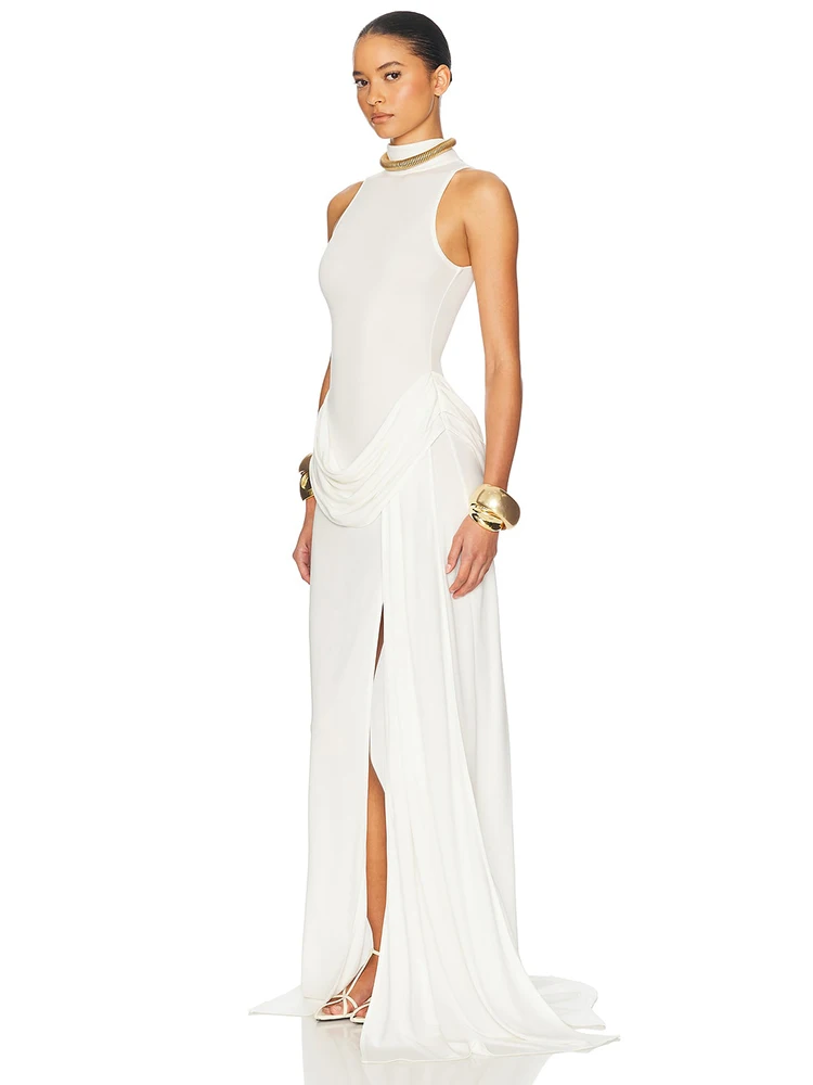 Blifanbo Women's Off-Shoulder Thigh Split Maxi Dress - Image 4