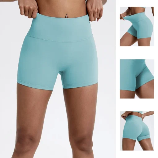 High Waist Gym Shorts with Butt Lift Design for Women's Cycling and Workouts - Image 2