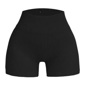 Seamless High Waist Slim Fit Shorts for Women's Gym and Yoga Activities - black, S