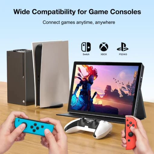 10.1-Inch Portable Touchscreen Monitor with IPS Display and Leather Case for On-the-Go Users - Image 5