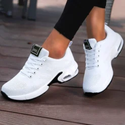 Mesh Platform Sneakers - Breathable Chunky Casual Shoes for Women
