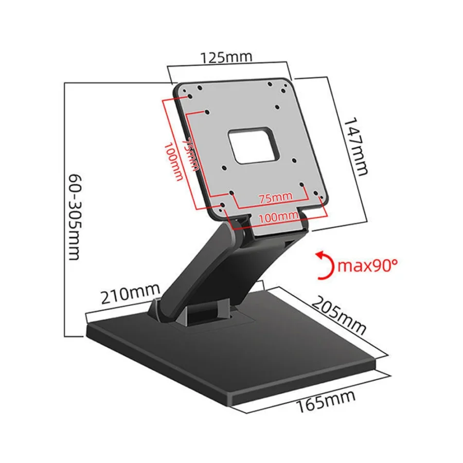 14-24" Desktop Monitor Holder with VESA Hole Folding TV Screen Stand Screen Mount Support Metal Bracket for Office Home School - Image 6