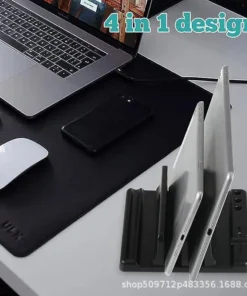 Alternative view of Vertical Laptop Stand - Space-Saving Design for Office Desks, Scalable Width, Computer Accessory
