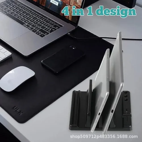 Alternative view of Vertical Laptop Stand - Space-Saving Design for Office Desks, Scalable Width, Computer Accessory