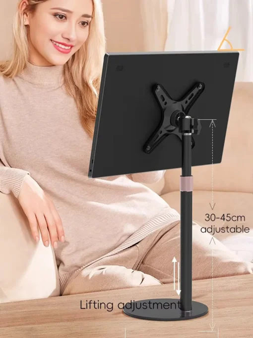 Height Adjustable Portable Monitor Stand with VESA Compatibility for Desk Use - Image 6