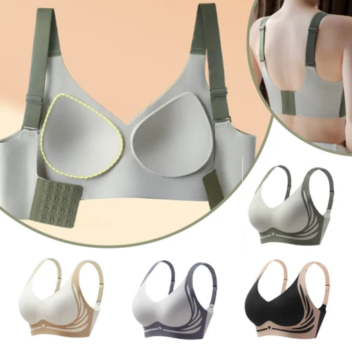 Seamless V-neck Bra for Small Chest with Adjustable Thin Design for Ladies - Image 4