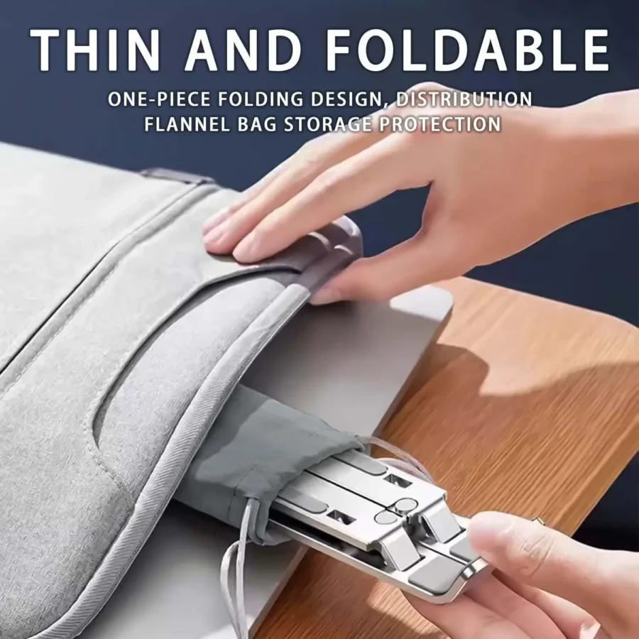 Aluminum Adjustable Laptop Stand – Portable 6-Height Design for 8-16” Laptops, Improved Ventilation - Image 5