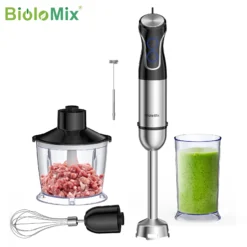 BioloMix 5-in-1 Immersion Hand Blender with 1500W Power and Stainless Steel Blade for Smoothies and Purees