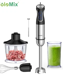 BioloMix 5-in-1 Immersion Hand Blender, 1500W with Stainless Steel Blade for Smoothies and Purees