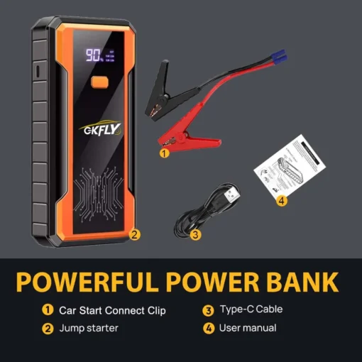 Car Jump Starter with 4000A Peak Current for Petrol and Diesel Vehicles - Image 6