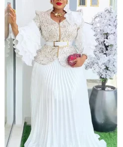 Alternative view of Plus Size African Dashiki 2-Piece Women’s Outfit - Tops and Skirts Set for Weddings and Parties