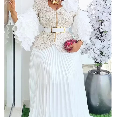 Alternative view of Plus Size African Dashiki 2-Piece Women’s Outfit - Tops and Skirts Set for Weddings and Parties