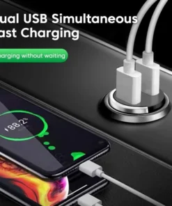 Alternative view of 200W Fast Car Charger with Dual USB and Type-C Ports - 12-24V Adapter