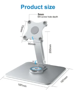 Alternative view of Monitor Stand Support Aluminum Alloy Desktop 360 VESA 75x75mm Suitable for M4 Screws Max Load 5KG Holder