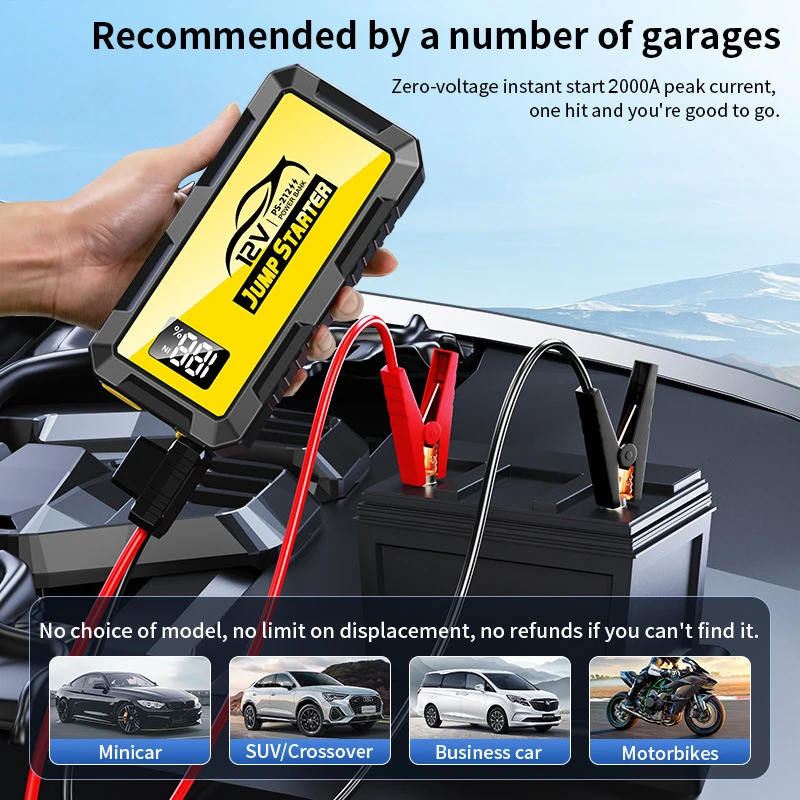 2000A Car Starter, Ultra-Low Temperature Instant Start, LED Lighting & USB Charging, Suitable for Gasoline/Diesel Engines - Image 2