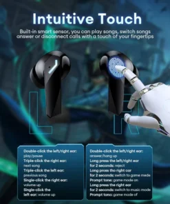 Alternative view of Lenovo XT53 Wireless Bluetooth 5.4 Earbuds with LED Display and Waterproof Design