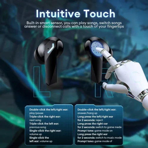 Alternative view of Lenovo XT53 Wireless Bluetooth 5.4 Earbuds with LED Display and Waterproof Design