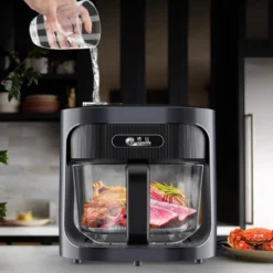 Large-Capacity 6L Steam Air Fryer with Glass Liner and Multi-Functional Cooking Features