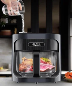 Large-Capacity 6L Steam Air Fryer with Glass Liner and Multi-Functional Features