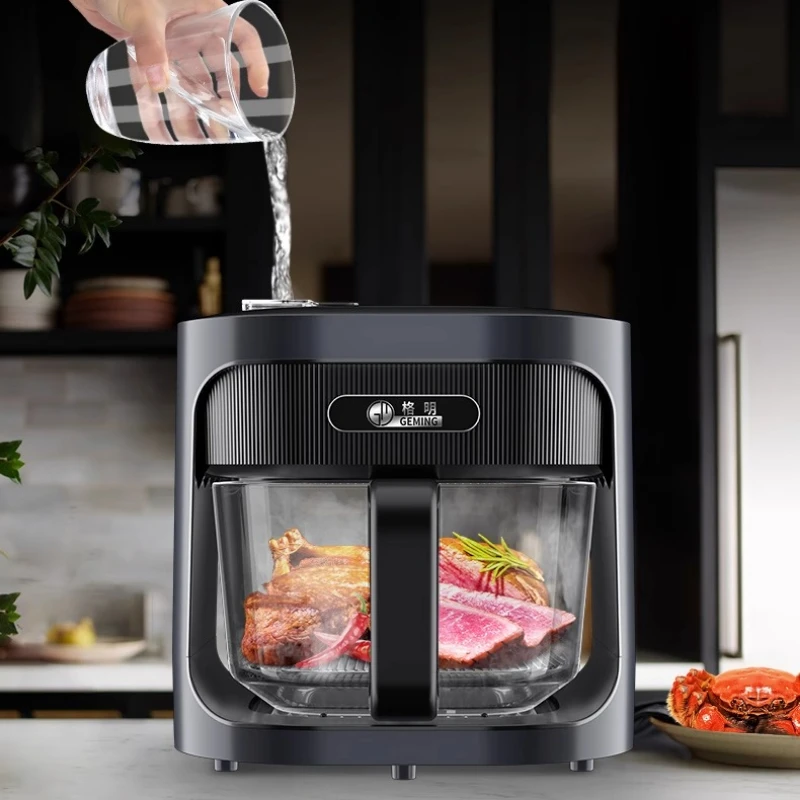 Large-Capacity 6L Steam Air Fryer with Glass Liner and Multi-Functional Features