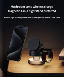 Alternative view of 3 in 1 Wireless Charger For iPhone 16 15 14 13 12 Fast Charging Station for Apple Watch 10 9 8 7 6 5 4 Airpods 2 3 Pro