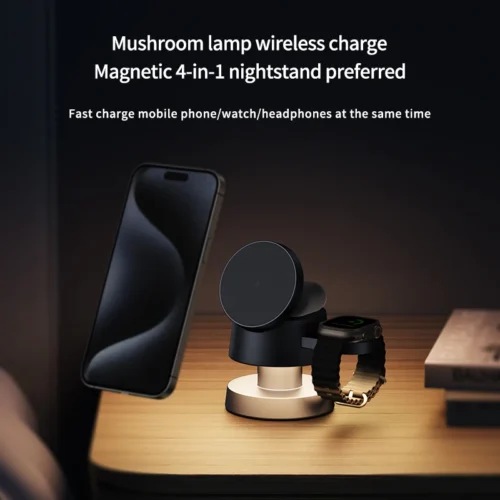 Alternative view of 3 in 1 Wireless Charger For iPhone 16 15 14 13 12 Fast Charging Station for Apple Watch 10 9 8 7 6 5 4 Airpods 2 3 Pro