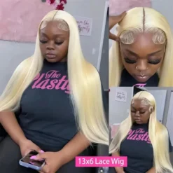 Alternative view of Blonde 613 Lace Front Wig 13x6 Straight Human Hair for Women