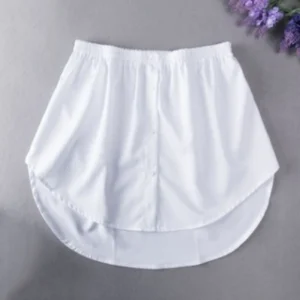 Detachable Underskirt Blouse Hem Extender Mini Skirt - Available in 6 Sizes - White, L