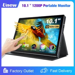 10.1-Inch Portable Touchscreen Monitor with IPS Display and Leather Case for On-the-Go Users