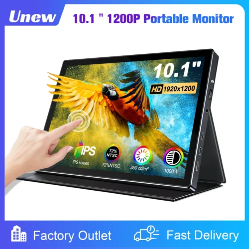 10.1-Inch Portable IPS Touchscreen Monitor with Leather Case and VESA Mount Support