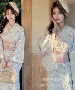 Japanese Women's Yukata Dress - Traditional Kimono Photography Outfit