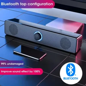 USB Powered Soundbar with Wired and Wireless Bluetooth Connectivity for TV and Gaming - Wired Bluetooth